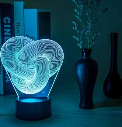 Twist Abstract LED 3D Night Light Touch
