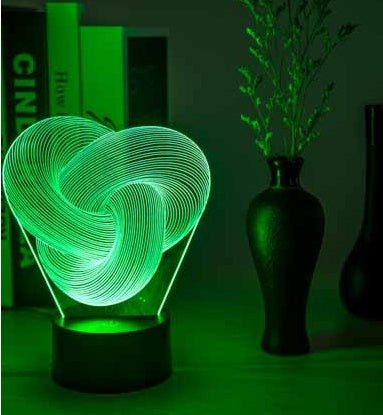 Twist Abstract LED 3D Night Light Touch
