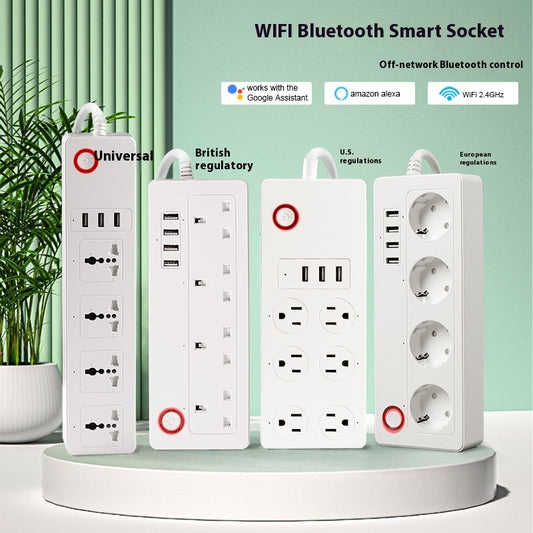 Smart voice control power strip WiFi surge protector with USB ports and multi-outlet extension