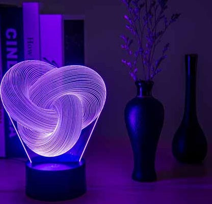 Twist Abstract LED 3D Night Light Touch