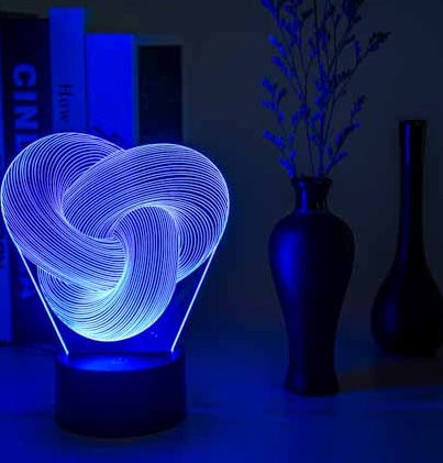 Twist Abstract LED 3D Night Light Touch