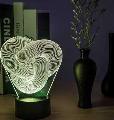 Twist Abstract LED 3D Night Light Touch