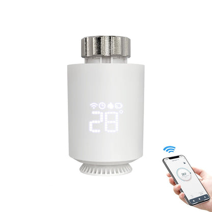 Smart radiator thermostat valve with WiFi heating control and mobile app compatibility