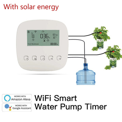 Rechargeable smart sprinkler timer with WiFi irrigation control and mobile app compatibility