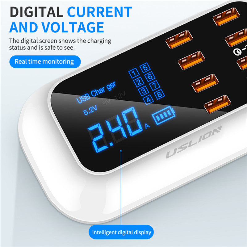 PD18W smart digital power strip WiFi surge protector with USB ports and voice control