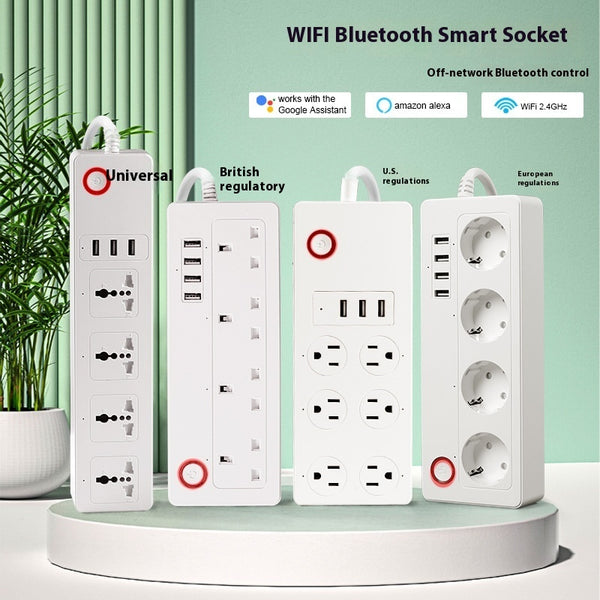 Smart voice control power strip WiFi surge protector with USB ports and multi-outlet extension